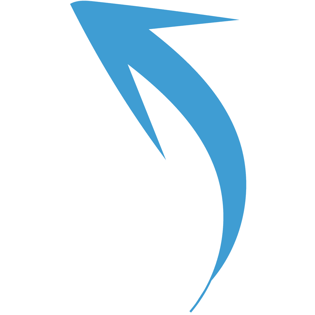 Curved Blue Arrow Vector Design on Transparent Background