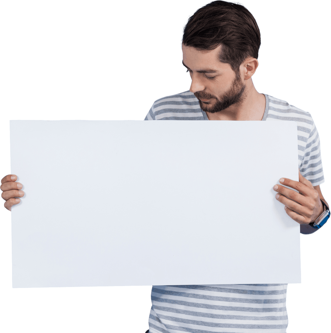 Person Presenting Blank White Board for Custom Design Ideas