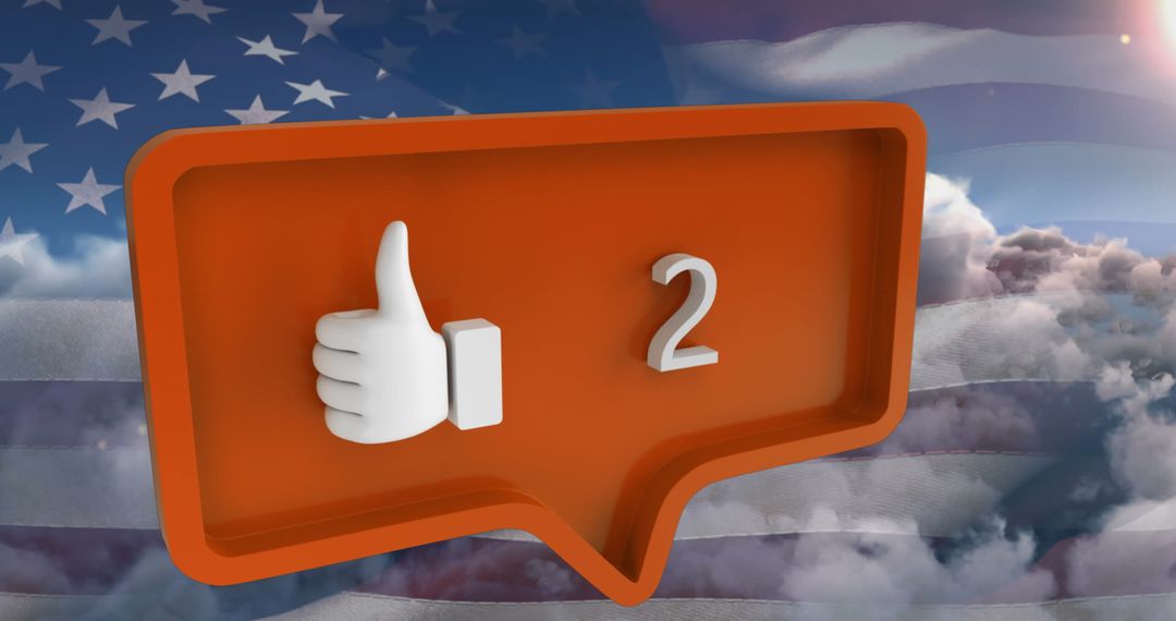 Social Media Engagement Icon with USA Flag Background - Free Images, Stock Photos and Pictures on Pikwizard.com