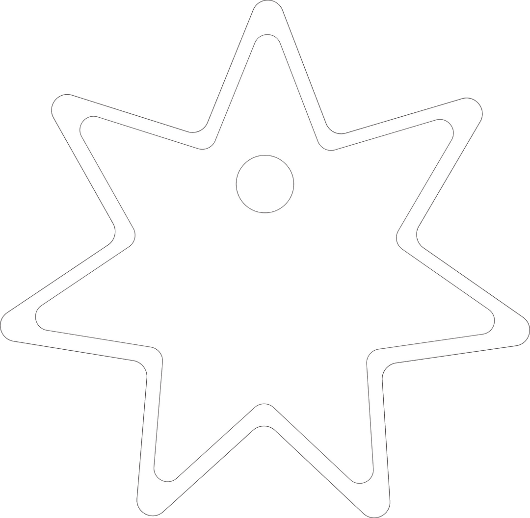 White Badge with Star Shape and Copy Space on Transparent Background