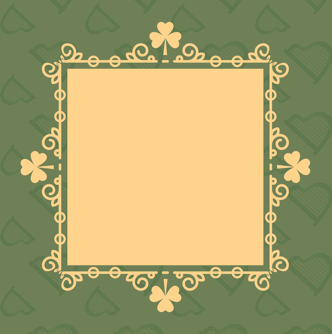 Yellow Decorative Frame with Copy Space on Transparent Background