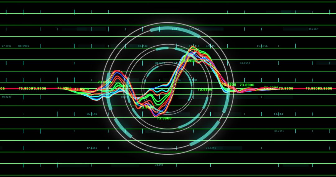 Dynamic data visualisation with futuristic digital display