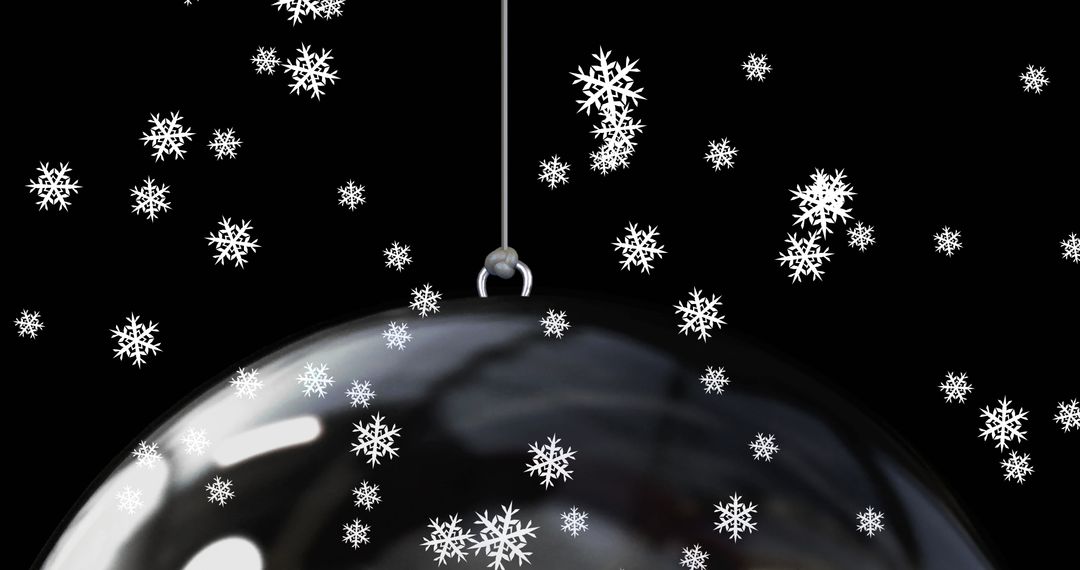 Digital Display of Falling Snowflakes with Bauble