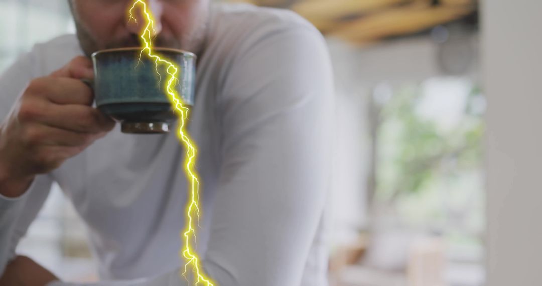 Man Brewing Ideas Over Coffee with Energizing Lightning Crossover