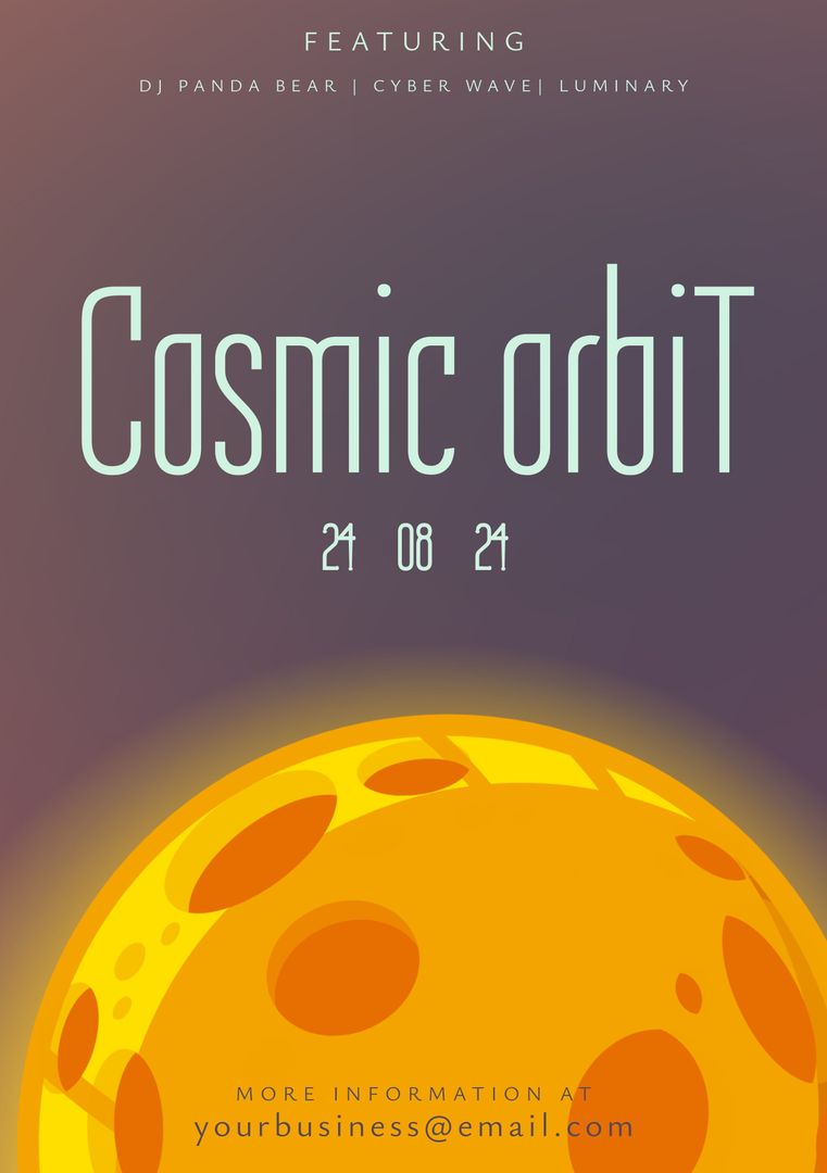 Space Themed Event Flyer with Cosmic Orbit Announcement - Download Free Stock Templates Pikwizard.com