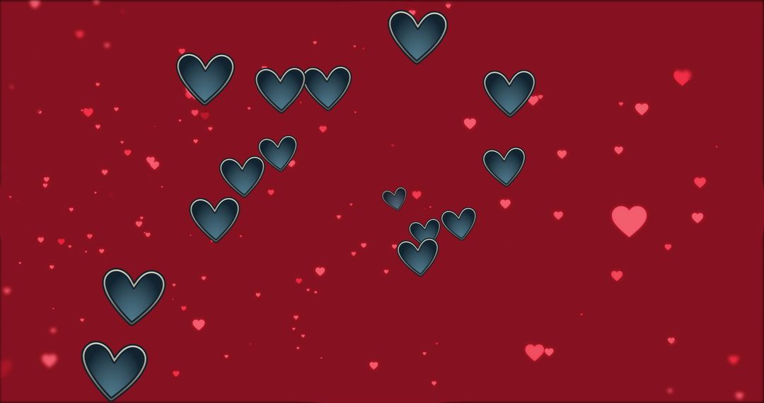 Floating Hearts on Red for Romantic Celebration - Free Images, Stock Photos and Pictures on Pikwizard.com