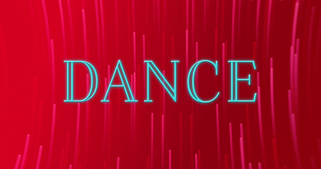 Neon Dance Text with Vibrant Pink Light Trails Background