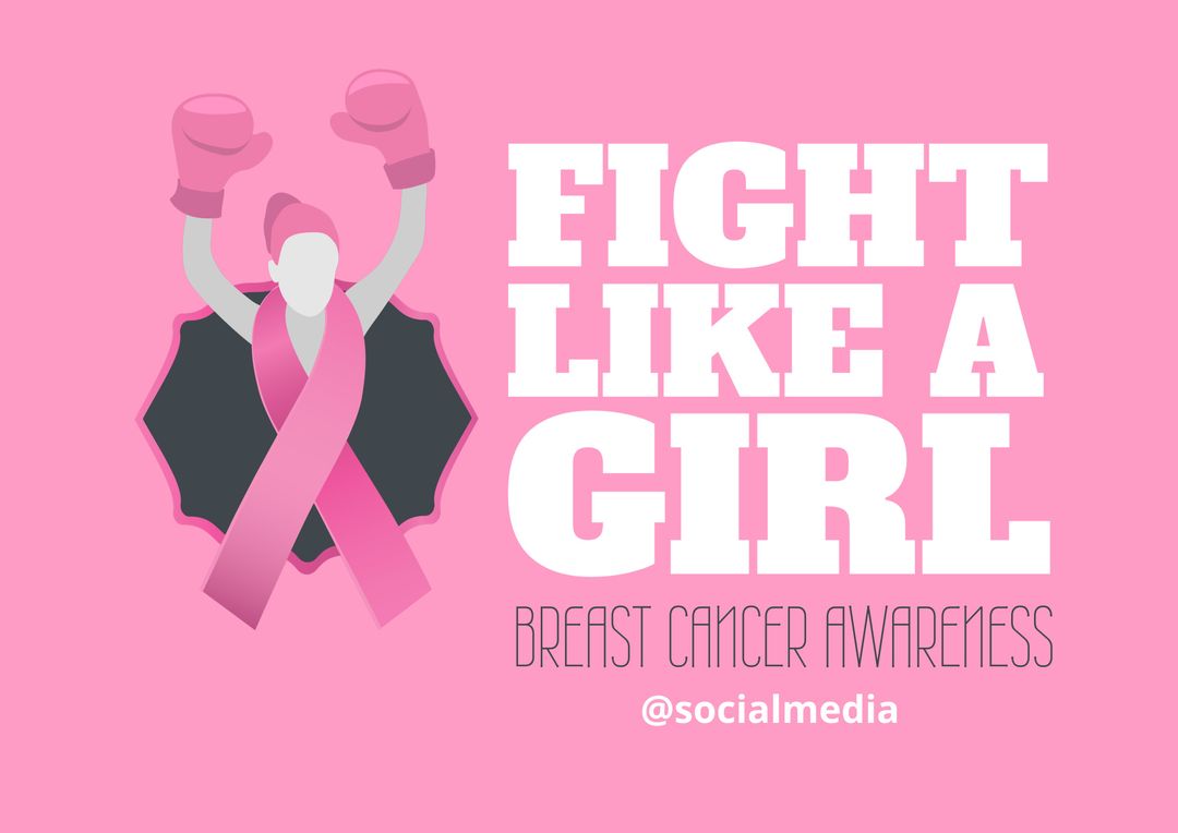 Strong Woman with Gloves Promotes Breast Cancer Awareness - Download Free Stock Templates Pikwizard.com