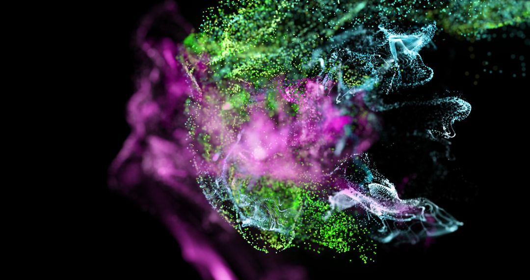 Abstract Vivid Colorful Vapors on Black Background