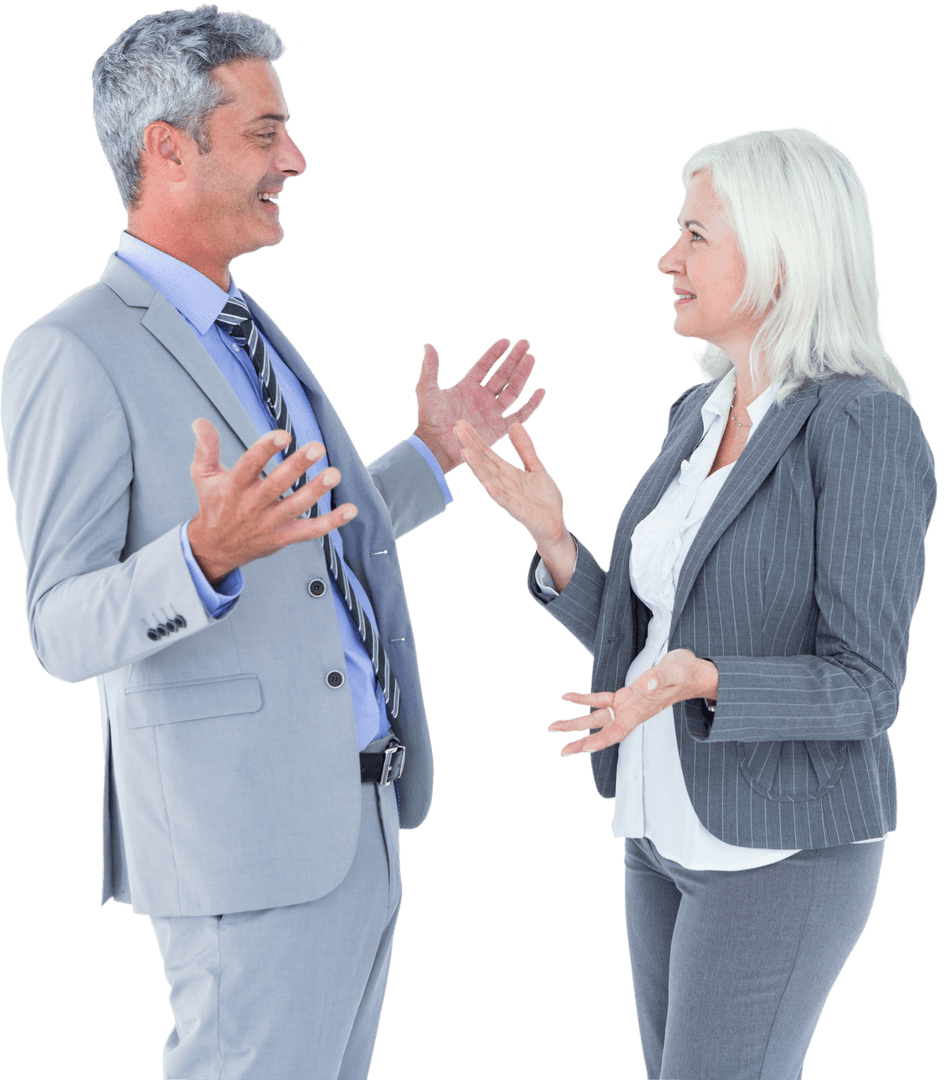 Transparent Senior Business Professionals Arguing During Discussion