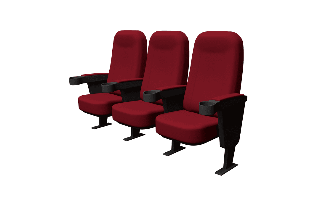 Isolated Red Cinema Seats on Transparent Background for Design
