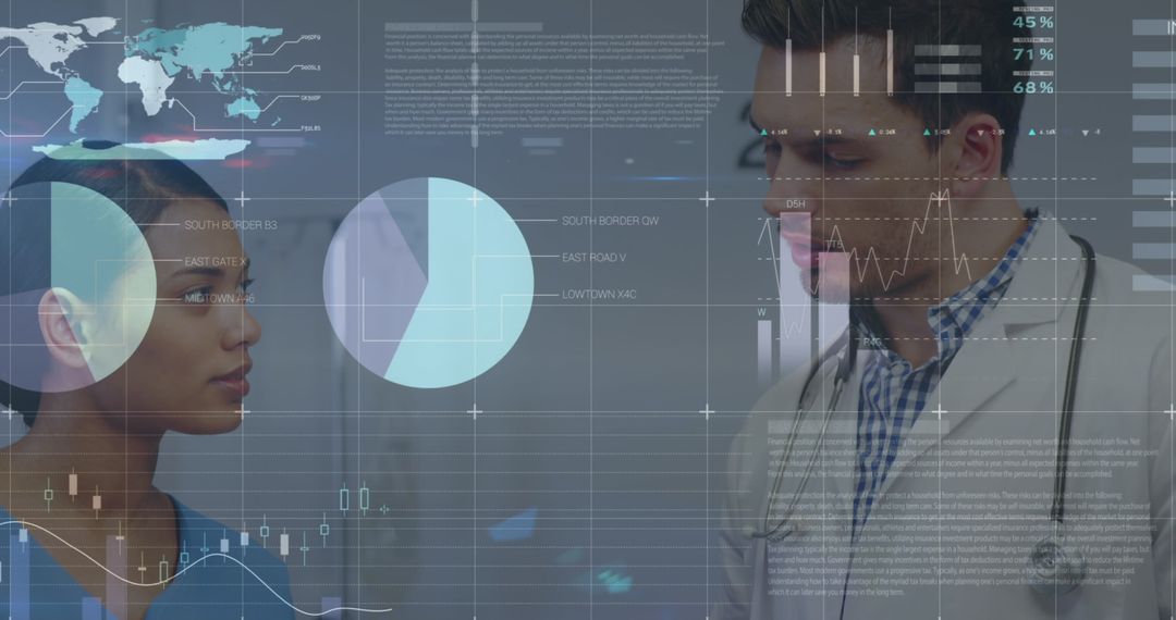 Modern Healthcare Professionals Analyzing Digital Data