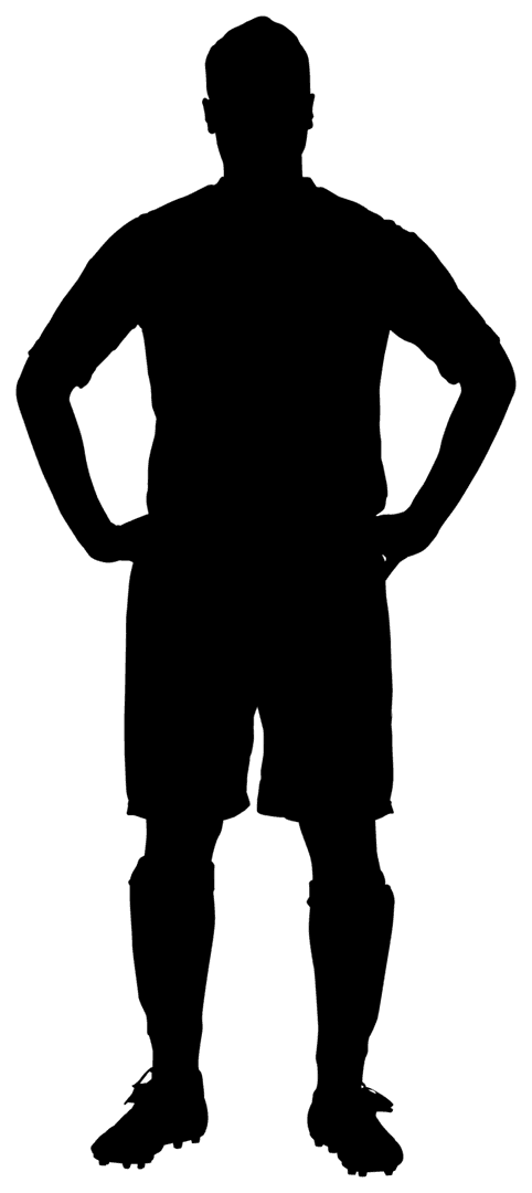 Transparent Silhouette of Athlete with Confident Stance