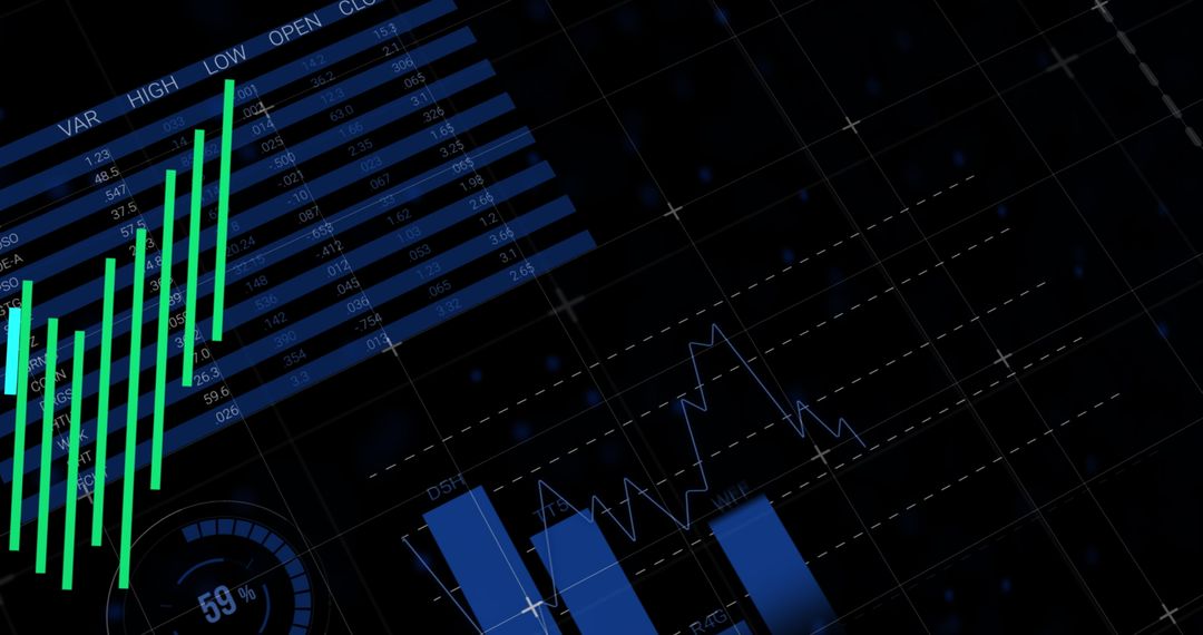 Financial Chart Analysis and Data Visualization Concept