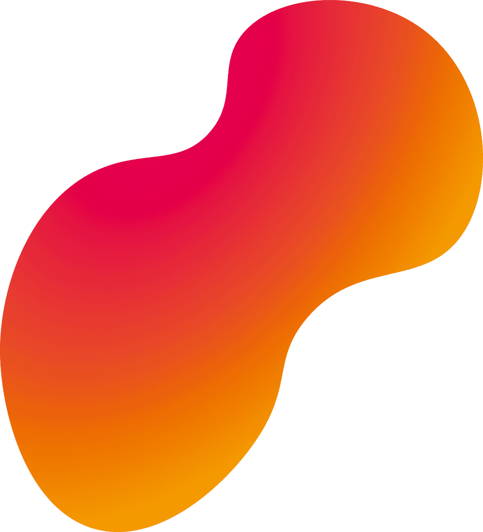 Vibrant Abstract Fluid Shape on Transparent Background