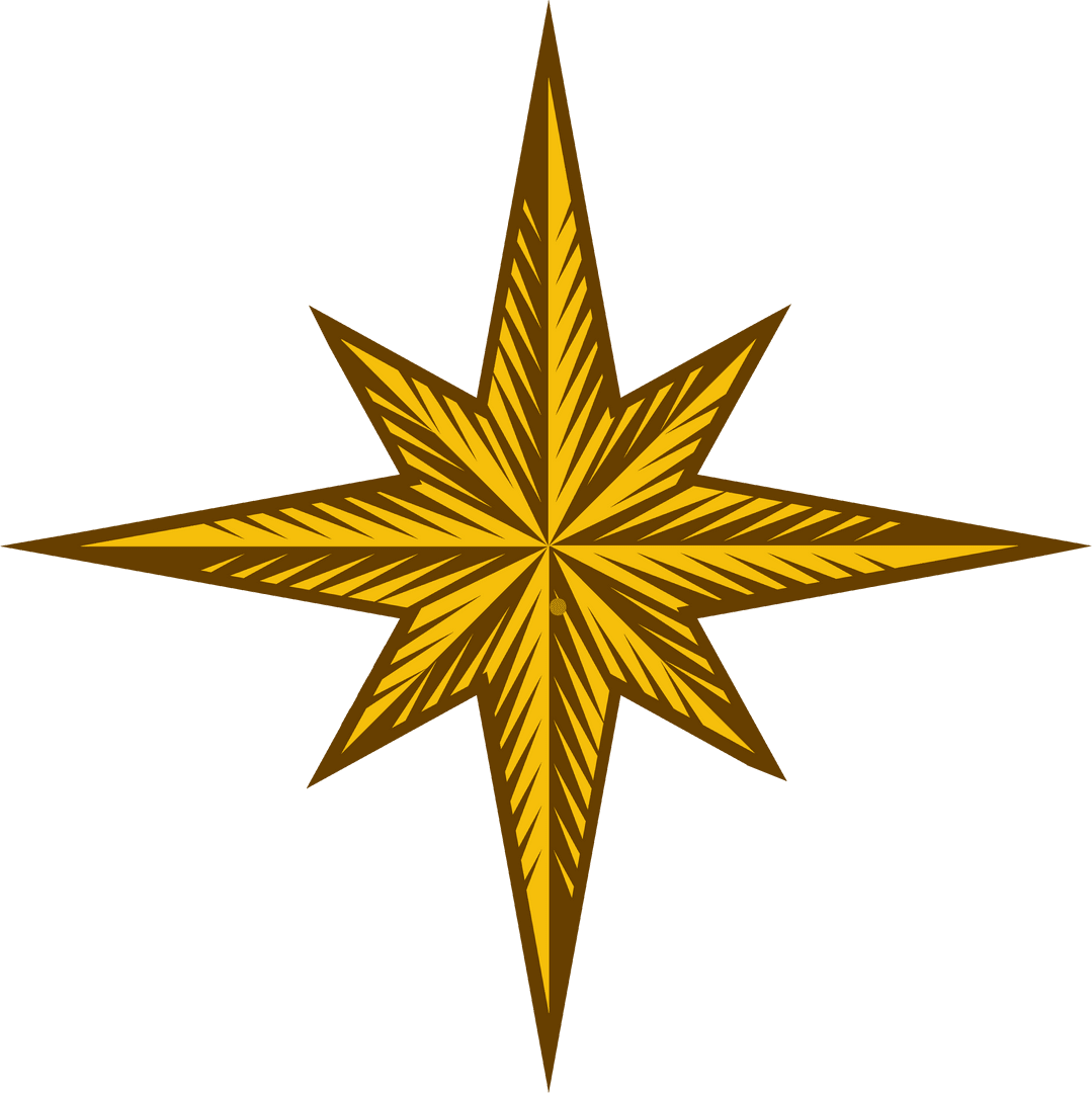 Vintage Decorative 8-Pointed Star Emblem with Transparent Background