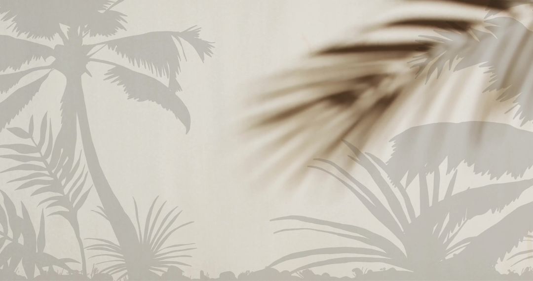 Tropical Palm Tree Silhouettes on Textured Beige Backdrop