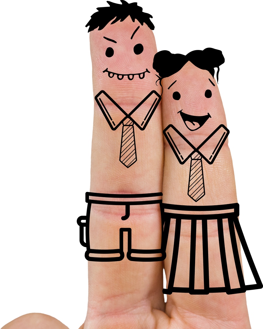 Transparent Finger Friends with Cartoon Faces on Fingers - Download Free Stock Images Pikwizard.com