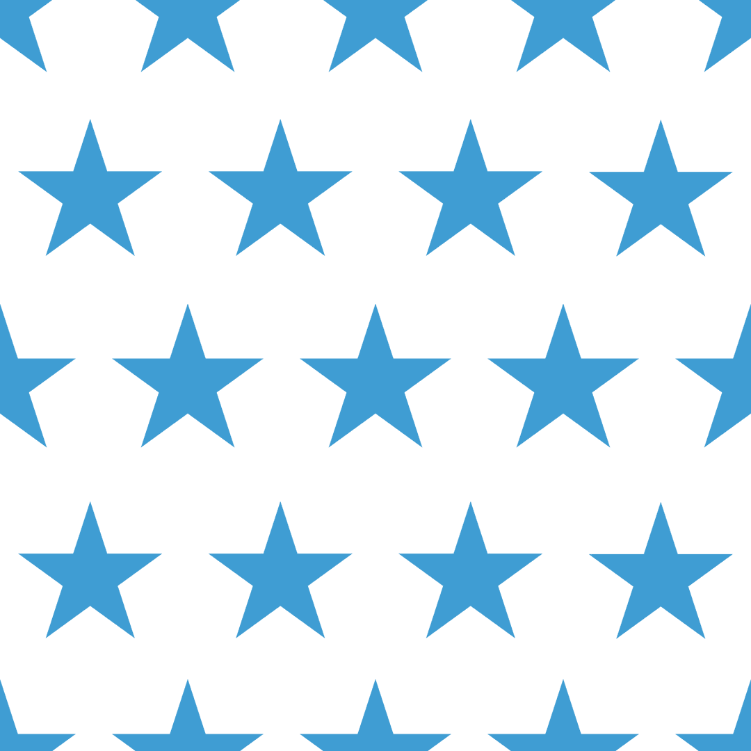 Repeating Blue Stars Pattern on Transparent Background