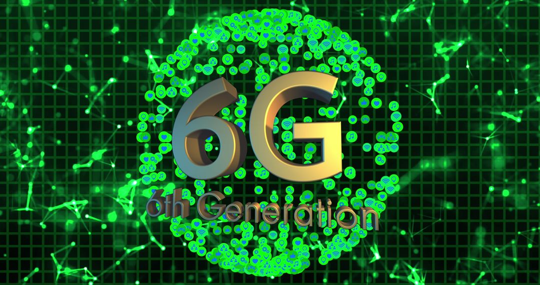 Futuristic 6G Connectivity Concept with Digital Network Grid