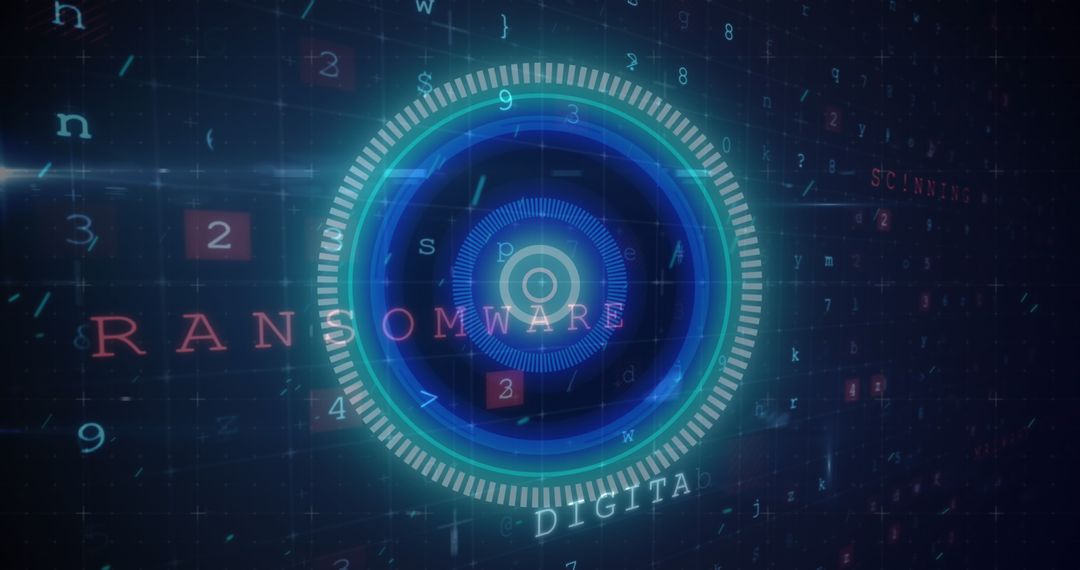 Cybersecurity Warning: Glowing Global Digital Interface Highlighting Ransomware Threat