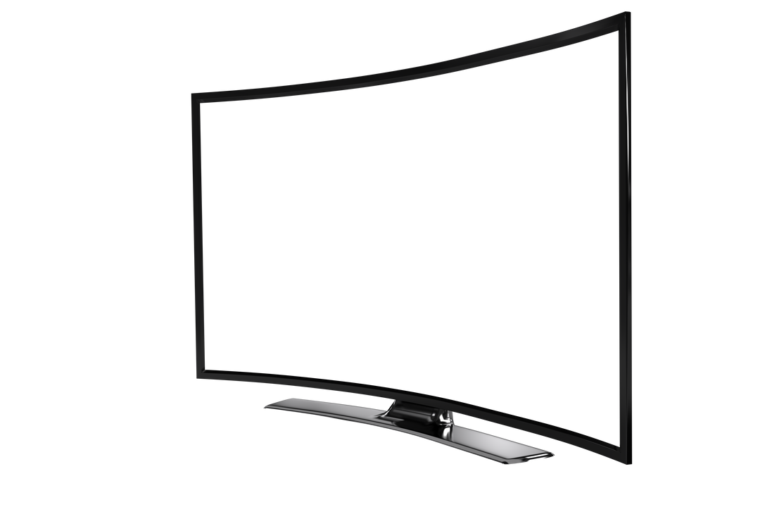 Curved TV Set Isolated on Transparent Background, Modern Entertainment Device - Download Free Stock Images Pikwizard.com