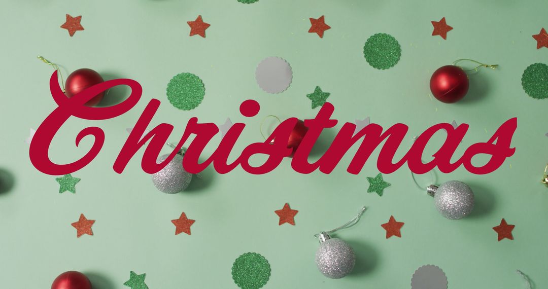 Festive Christmas Greeting with Ornaments and Sparkle