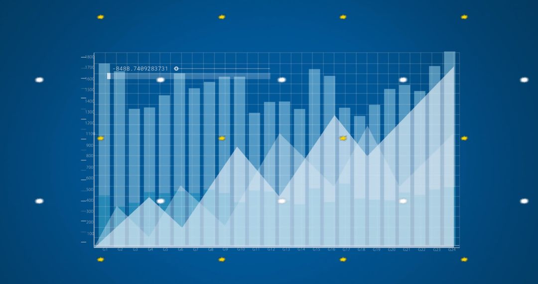 Digital Data Analysis Over Blue Background