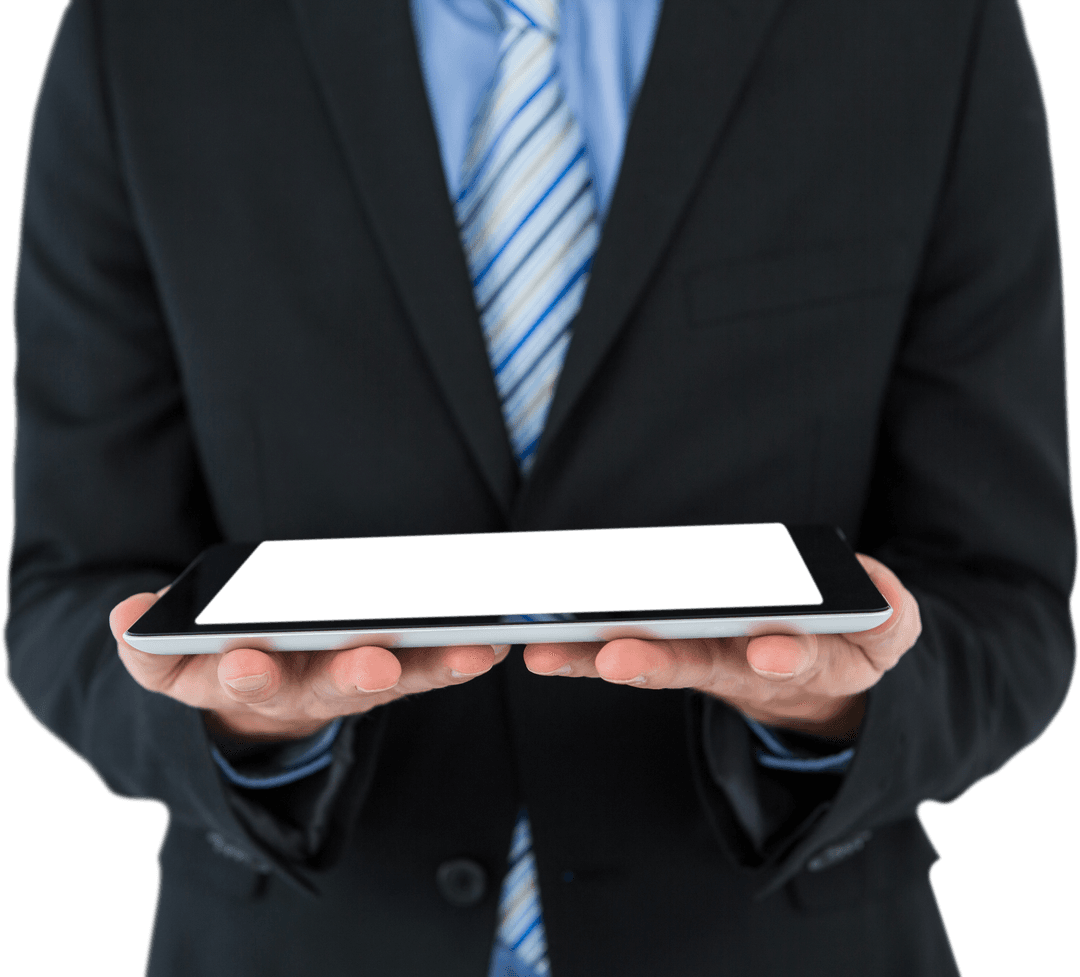 Transparent View Businessman Displaying Tablet - Download Free Stock Images Pikwizard.com