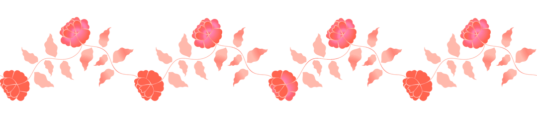 Flat Design Rose Garland on Transparent Background for Decorative Use