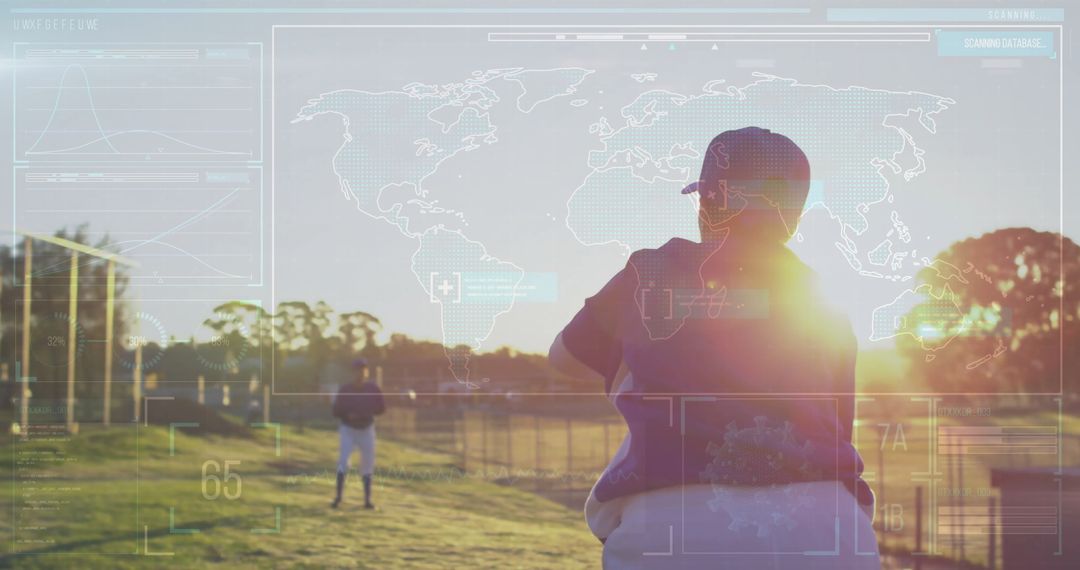 Baseball Catcher Practicing During Sunset Training on Field