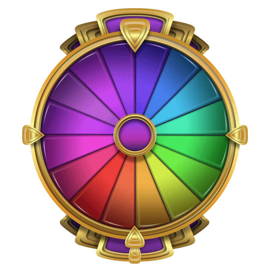 Colorful Transparent 3D Fortune Wheel with Golden Details