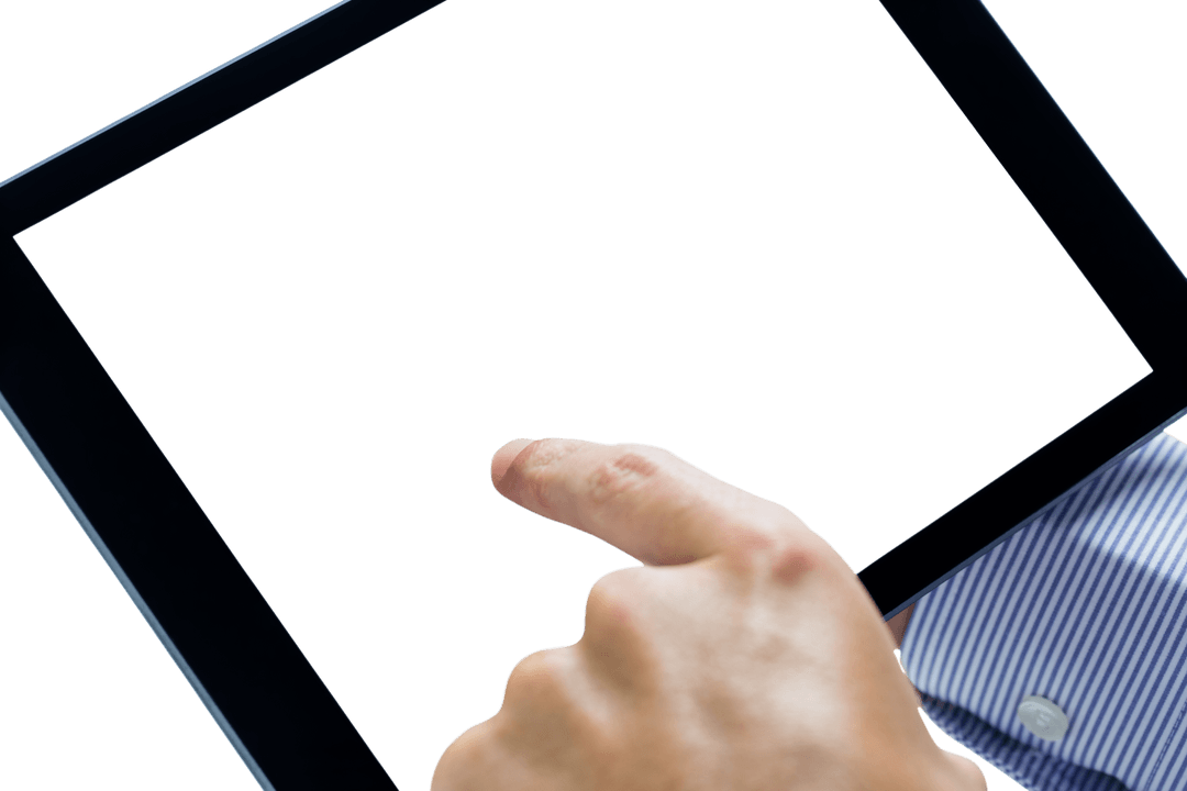 Transparent Tablet Usage Concept by Businessman Hand
