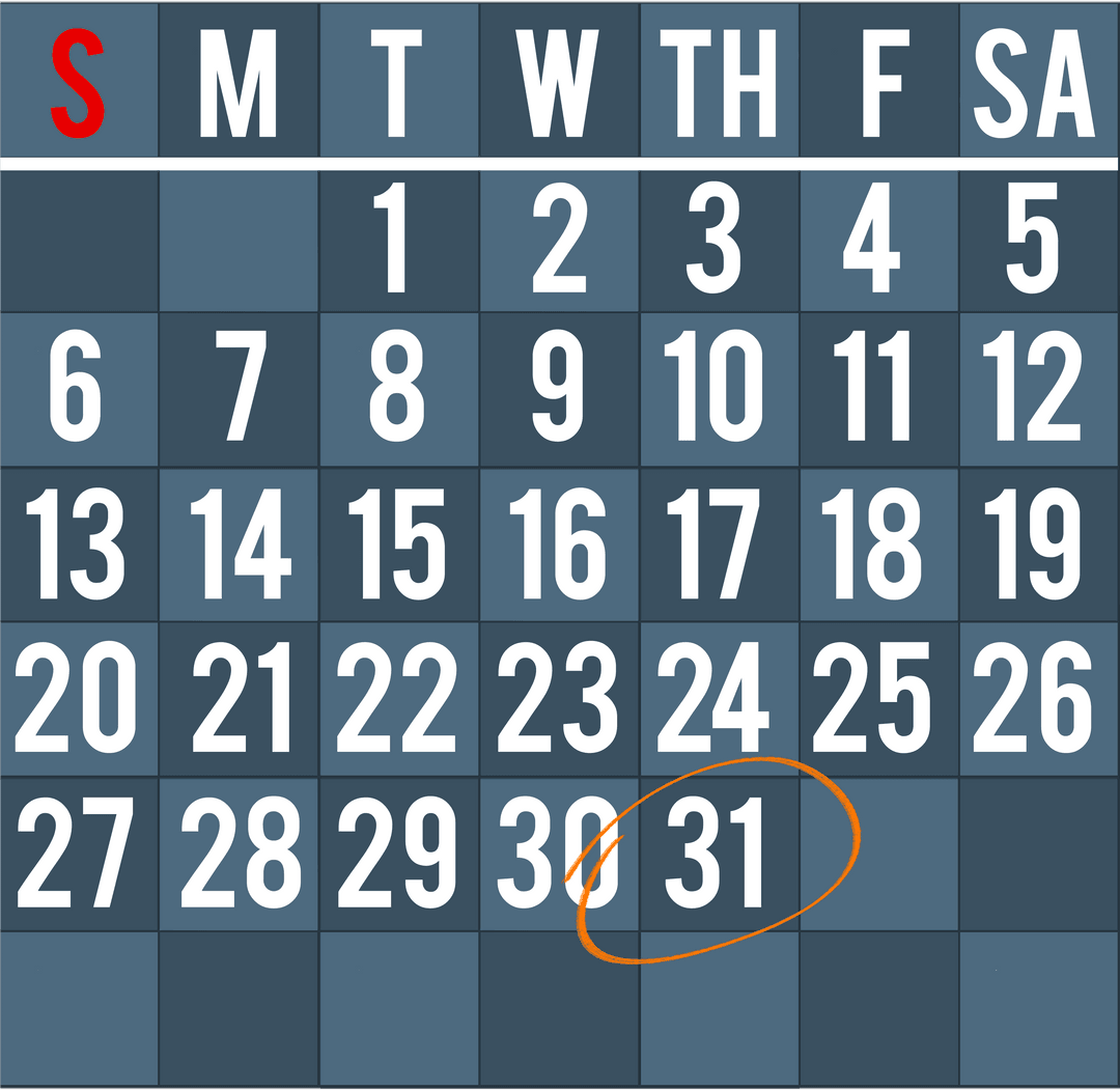 Transparent Digital Calendar Illustration with Highlighted Date