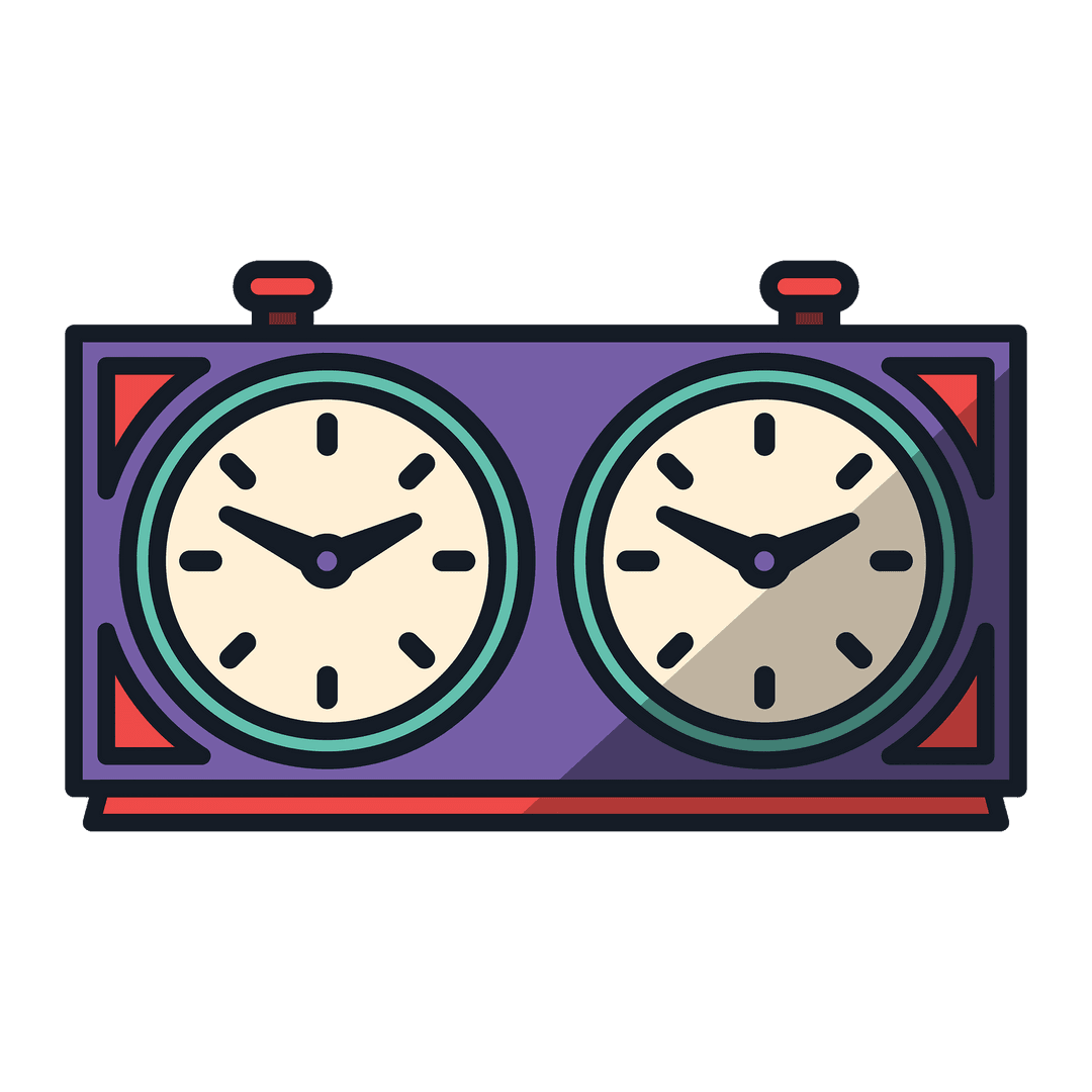 Double Purple Stopwatch Illustration on Transparent Background