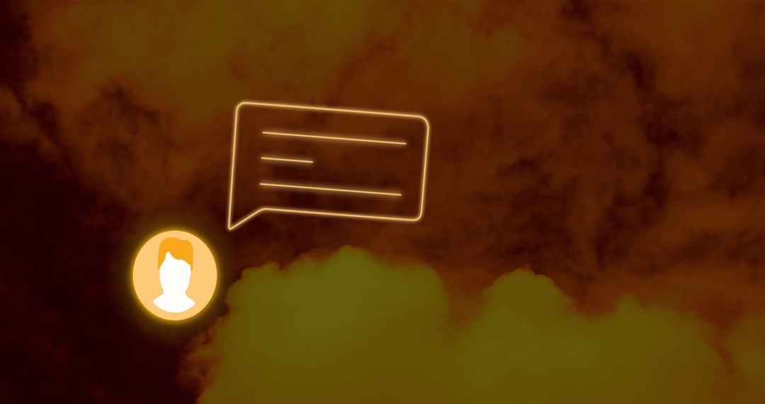 Abstract Digital Media Communication on Cloudy Background