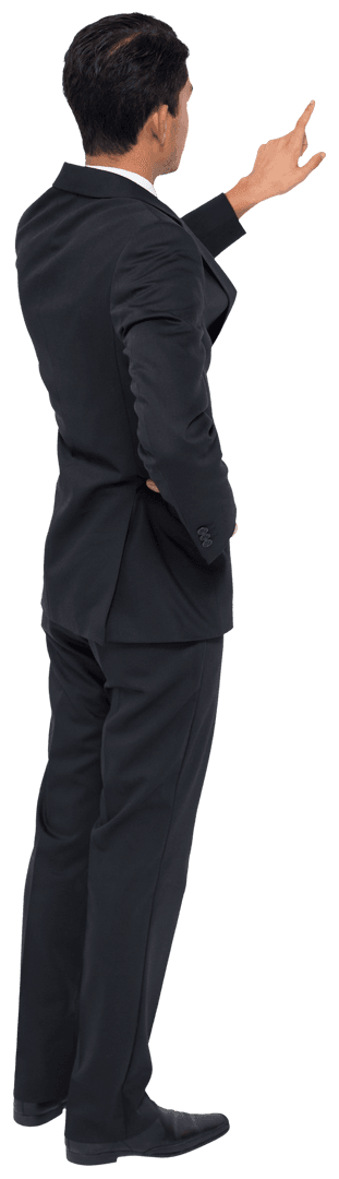 Transparent Businessman Pointing Back View Illustration