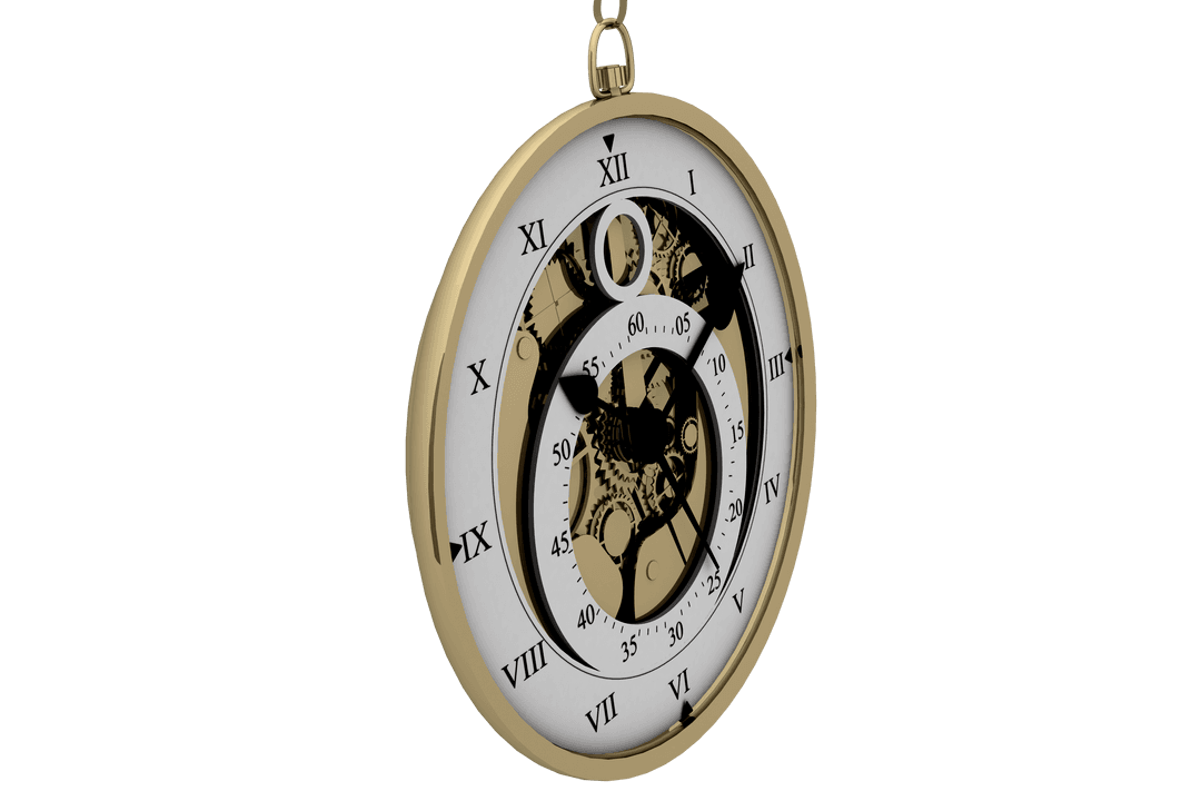 Vintage Transparent Pocket Watch Showing Intricate Mechanics