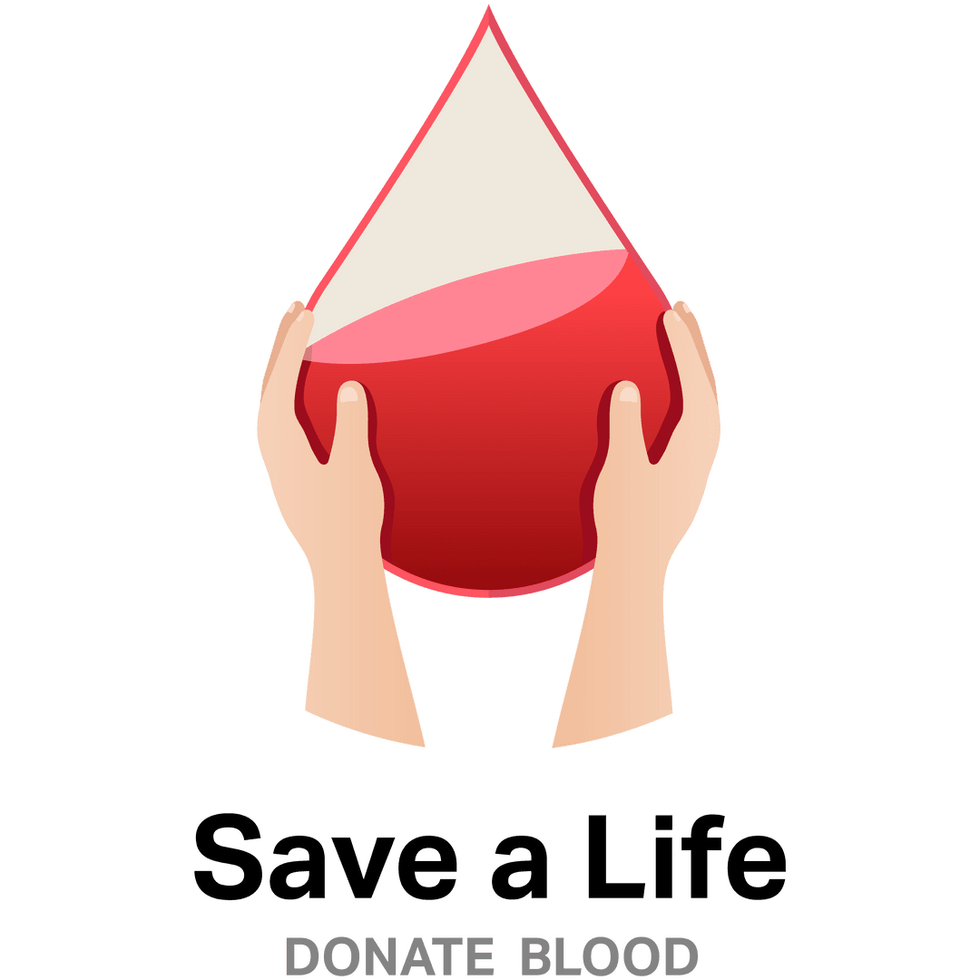 Transparent Blood Donation Concept with Hands Holding Blood Drop