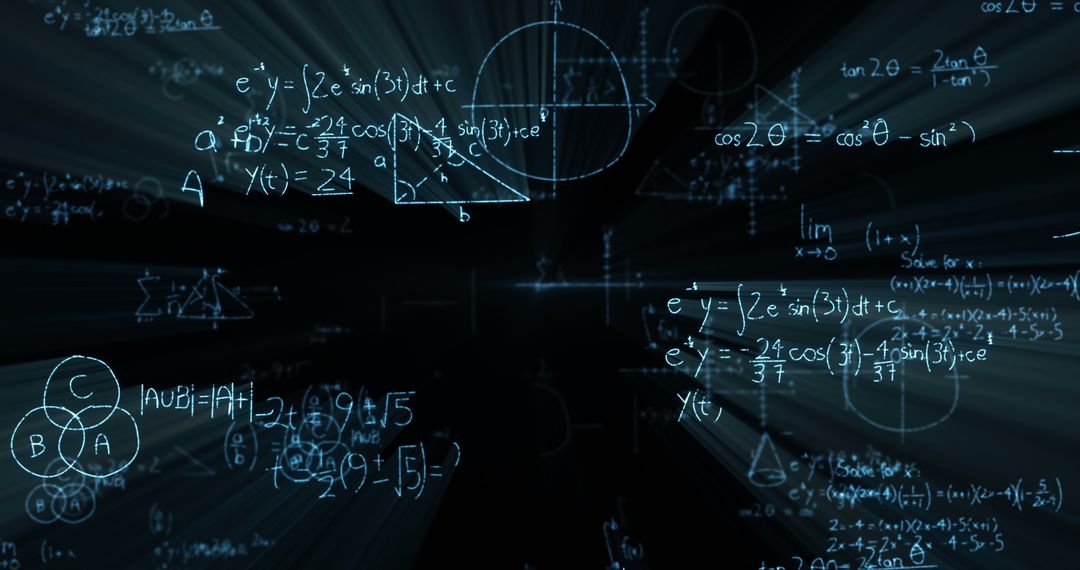 Abstract Math Formulas on Dark Background Creating Dynamic Visual - Free Images, Stock Photos and Pictures on Pikwizard.com