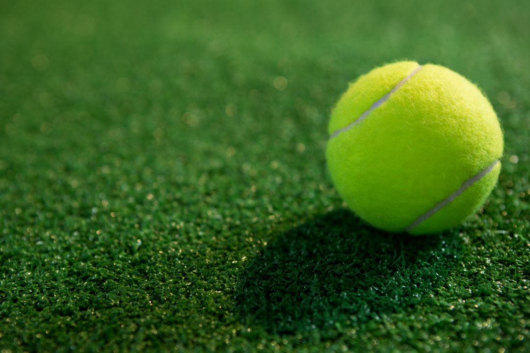 Close Up of Tennis Ball on Grass Court - Free Images, Stock Photos and Pictures on Pikwizard.com