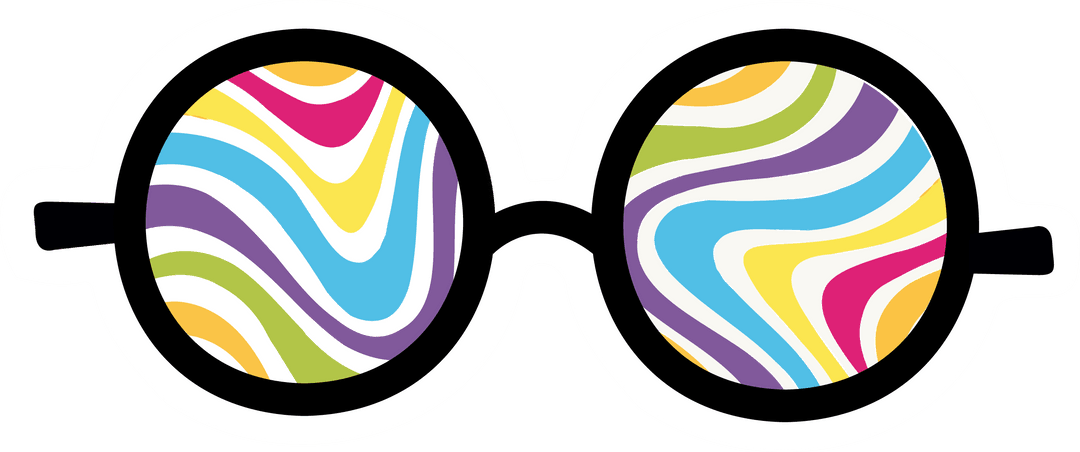 Transparent Optical Glasses with Colorful Swirl Design