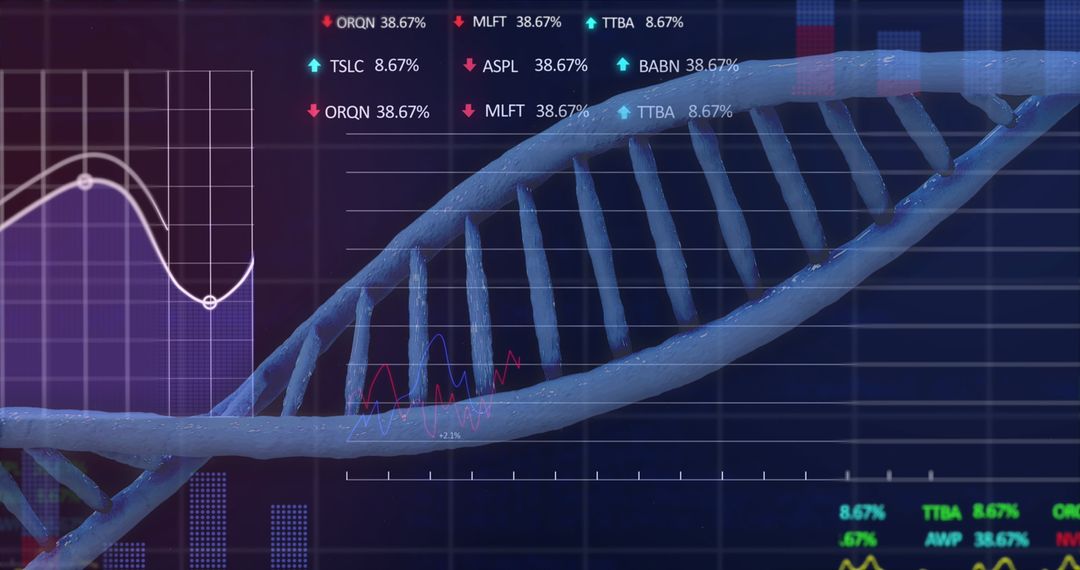DNA Strand with Data Interface Conveying Science & Technology Concepts