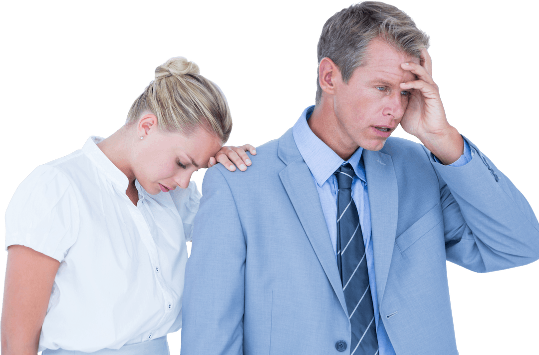 Disappointed Business Team Showing Stress Transparent Background