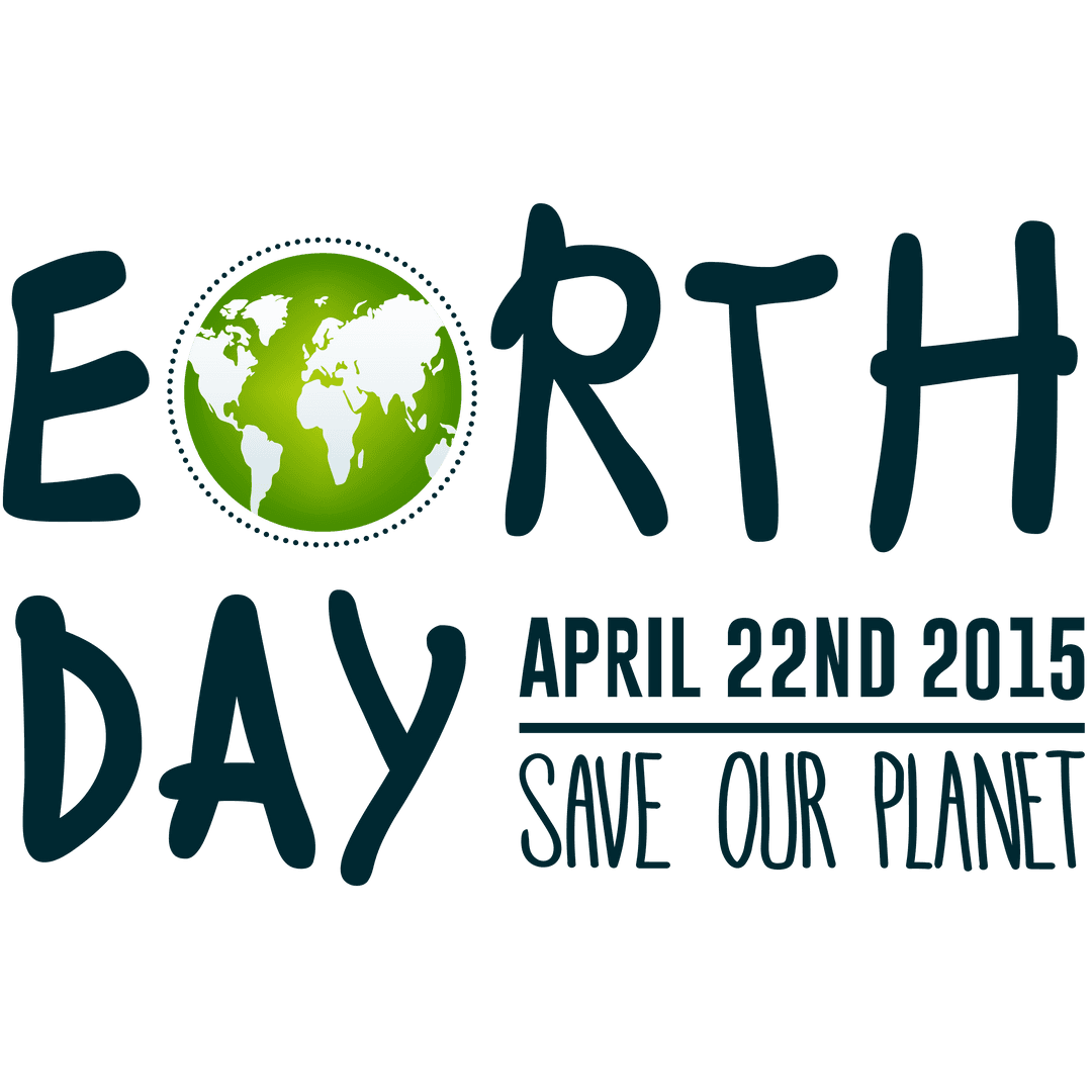 Digital Earth Day Celebration Graphic on Transparent Background