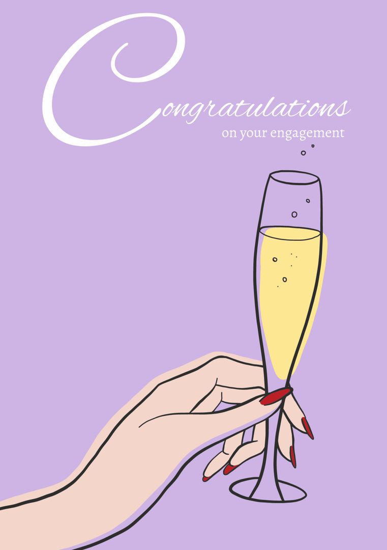 Celebratory Engagement Toast with Champagne Glass