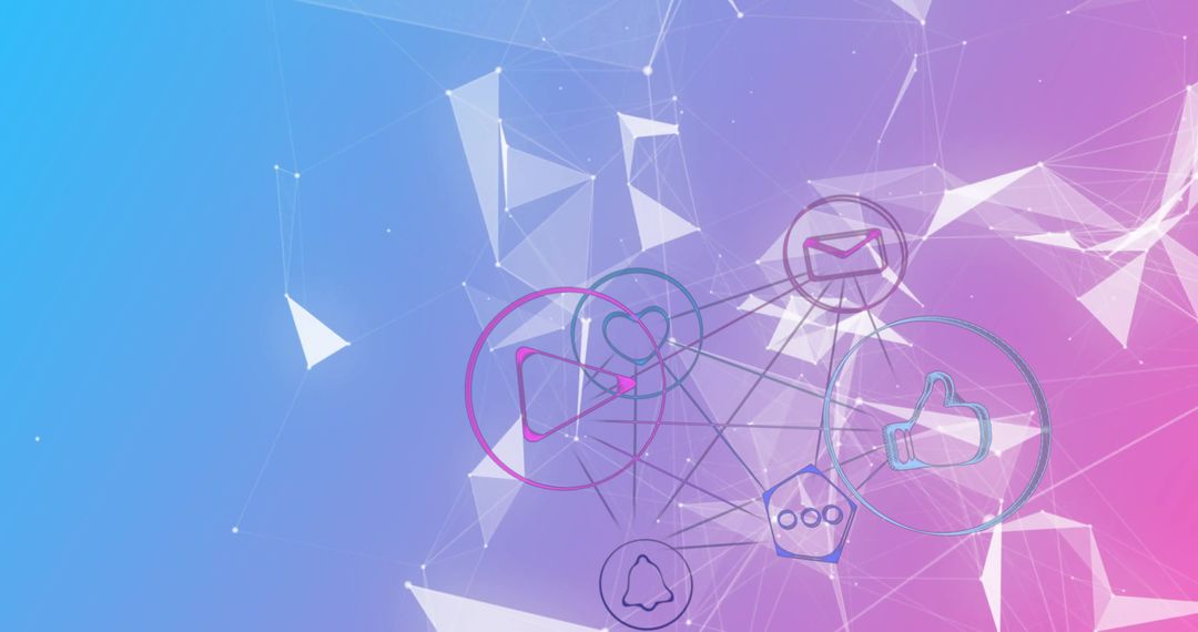 Digital Network with Social Media Icons on Abstract Background