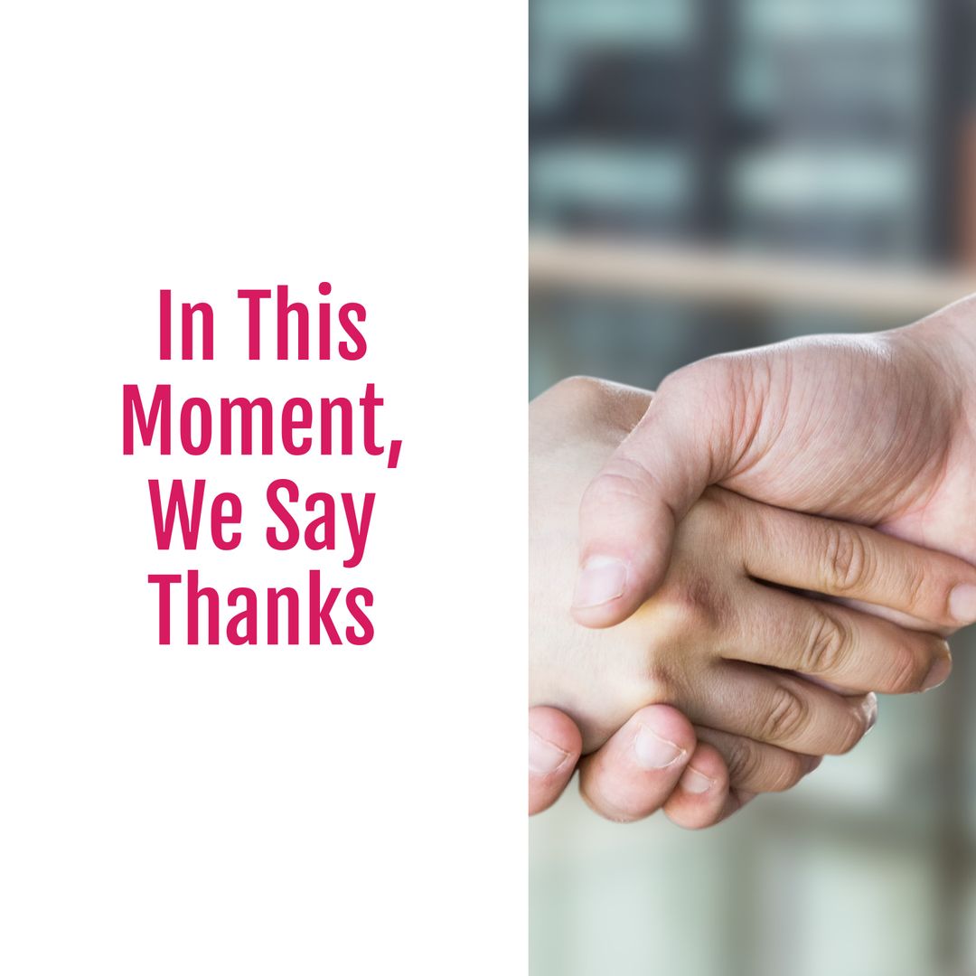 Appreciation and Connection: Thank You Day Text with Handshake
