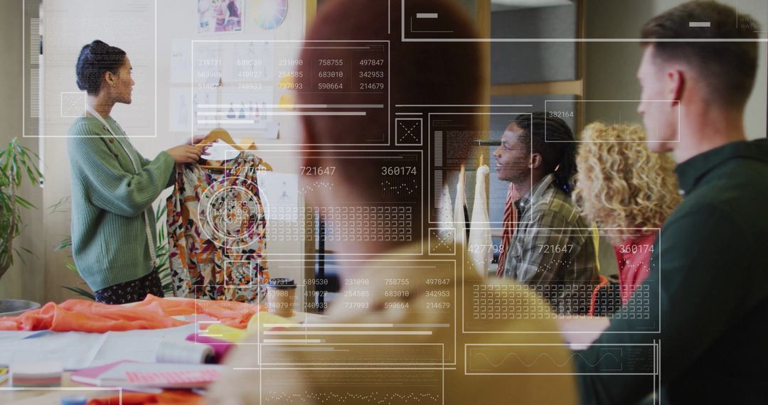 Team Collaborative Meeting with Digital Data Overlay