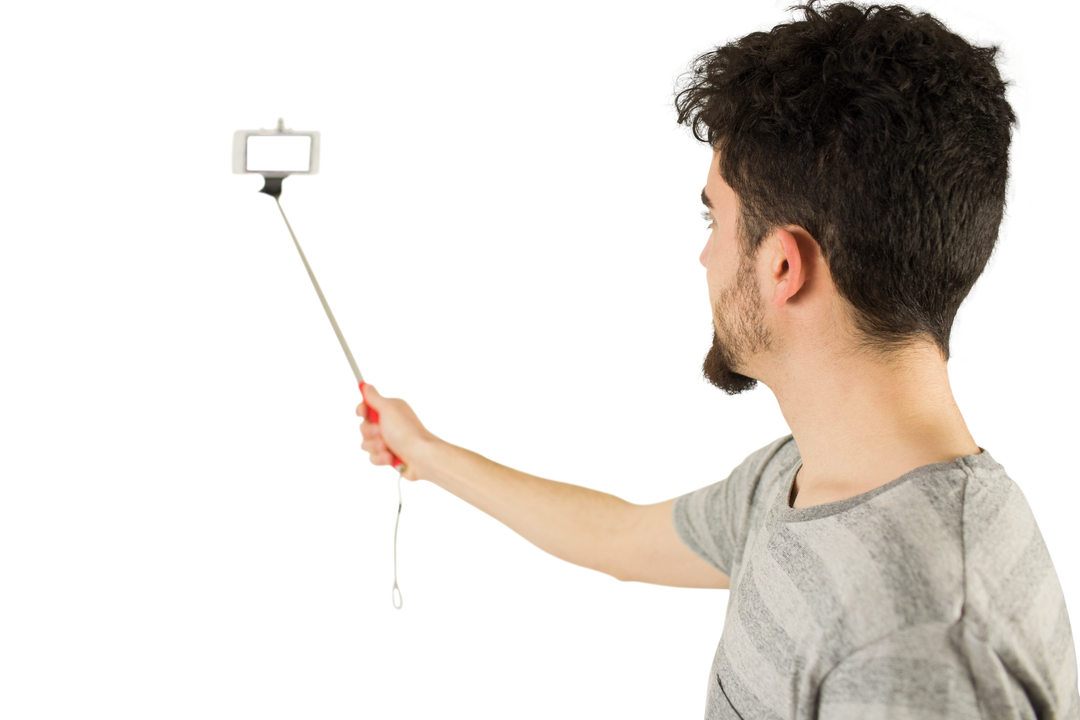 Young Man Taking a Selfie in T-Shirt Using Transparent Background - Download Free Stock Images Pikwizard.com